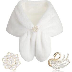 Wrap Stole Shrug Winter Bridal Wedding Scarf Wrap Faux Pearl Rhinestone …